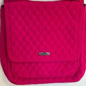 Vera Bradley Hot Pink Crossbody Hipster Quilted Shoulder Bag w/ Adjustable Strap